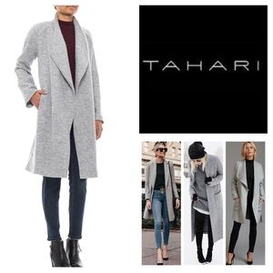 tahari open front coat